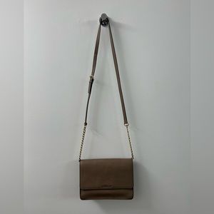 Grey Michael Kors Daniela Large Saffiano Leather Crossbody